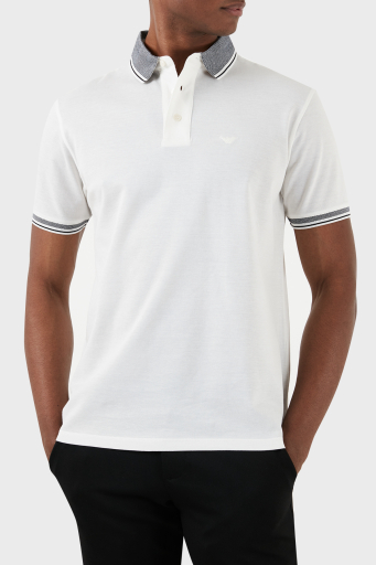Emporio Armani % 100 Pamuk Regular Fit Erkek Polo Yaka T Shirt 3D1FM5 1JTKZ 01N6 BEYAZ - 2