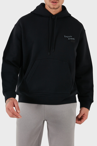 Emporio Armani % 100 Pamuk Regular Fit Kapüşonlu Erkek Sweat 6D1M93 1JTAZ 0038 SİYAH - 1