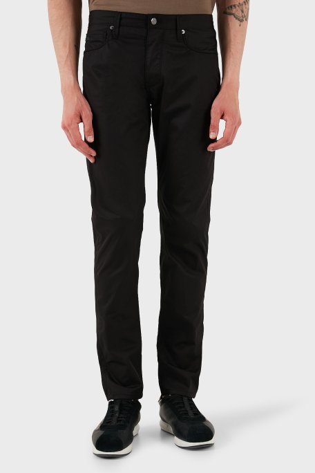 Emporio Armani % 100 Pamuk Regular Fit Normal Bel Düz Paça Erkek Pantolon EM000668 AF14253 UC001 SİYAH - 7