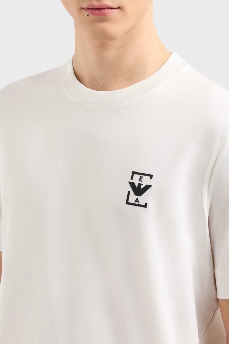 Emporio Armani % 100 Pamuk Relaxed Fit Bisiklet Yaka Erkek T Shirt EM001068 AF12926 U0003 BEYAZ - 3