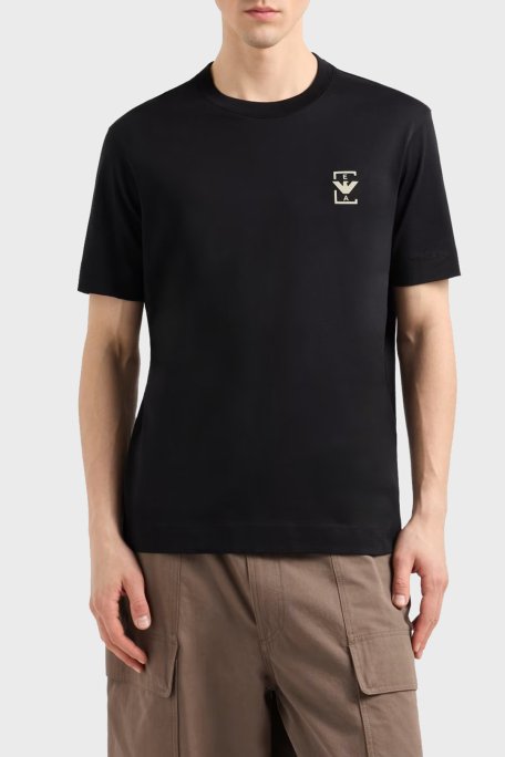 Emporio Armani % 100 Pamuk Relaxed Fit Bisiklet Yaka Erkek T Shirt EM001068 AF12926 UC001 SİYAH - 1