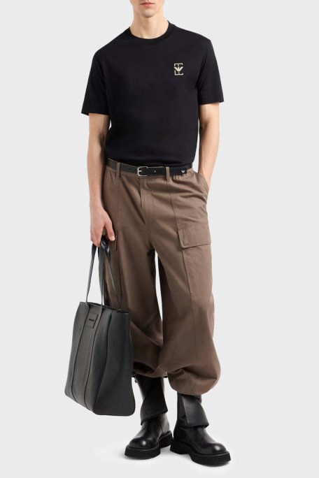 Emporio Armani % 100 Pamuk Relaxed Fit Bisiklet Yaka Erkek T Shirt EM001068 AF12926 UC001 SİYAH - 2
