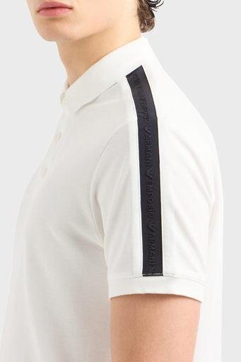 Emporio Armani % 100 Pamuk Slim Fit Erkek Polo Yaka T Shirt 6D1F81 1JCYZ 0101 BEYAZ - 3