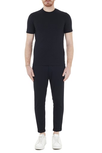 Emporio Armani % 100 Pamuklu Bisiklet Yaka Erkek T Shirt 8N1TL7 1JHWZ 0920 LACİVERT - 5