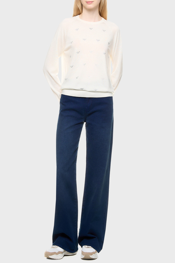 Emporio Armani % 100 Yün Biisklet Yaka Bayan Kazak 6D2MW1 2M15Z F127 EKRU - 3