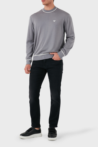 Emporio Armani % 100 Yün Regular Fit Bisiklet Yaka Erkek Kazak 6D1MXH 1MJLZ F625 GRİ - 9