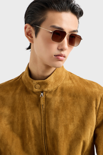 Emporio Armani Asimetrik Güneş Erkek Gözlük 0EA2165D 300213 58 Mat Soluk Altın-Gradyan Kahve - 7