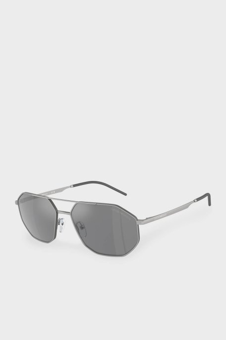 Emporio Armani Aynalı Güneş Erkek Gözlük 0EA2147 30456G 58 Mat Gümüş-Gri Ayna Gümüş - 1