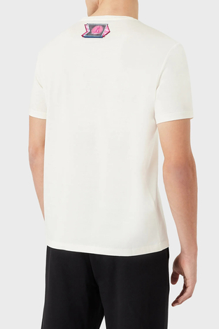 Emporio Armani - Emporio Armani Baskılı Bisiklet Yaka % 100 Pamuk Erkek T Shirt 3L1T8P 1JW5Z F119 BEYAZ (1)