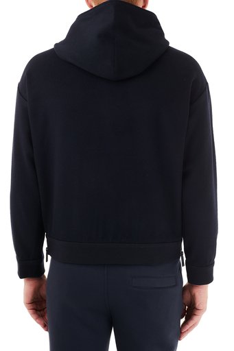 Emporio Armani Baskılı Kapüşonlu Yünlü Erkek Sweat 6H1M81 1NXQZ 0920 LACİVERT - 2