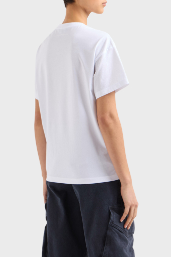 Emporio Armani Baskılı Regular Fit Pamuklu Bisiklet Yaka Bayan T Shirt EW000904 AF12601 F0026 BEYAZ - 3