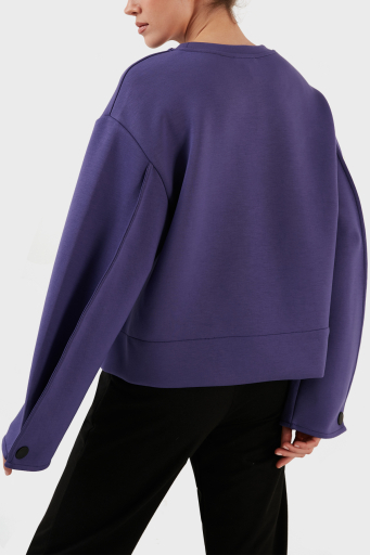 Emporio Armani Baskılı Relaxed Fit Bisiklet Yaka Bayan Sweat 3R2M6G 2JXQZ 0820 MOR - 5