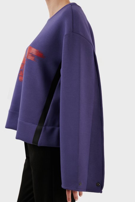 Emporio Armani Baskılı Relaxed Fit Bisiklet Yaka Bayan Sweat 3R2M6G 2JXQZ 0820 MOR - 4