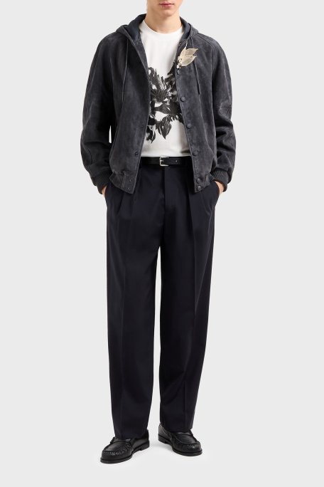 Emporio Armani Çiçek Baskılı Pamuklu Regular Fit Bisiklet Yaka Erkek T Shirt EM001024 AF10017 U0003 BEYAZ - 2