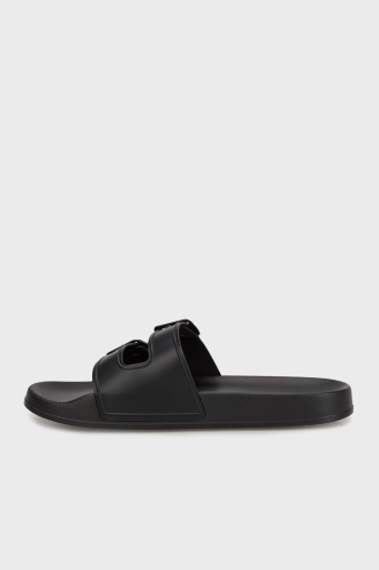 Emporio Armani Çift Bantlı Logolu Unisex Terlik XVPS13 XR275 K485 SİYAH-BEYAZ - 3
