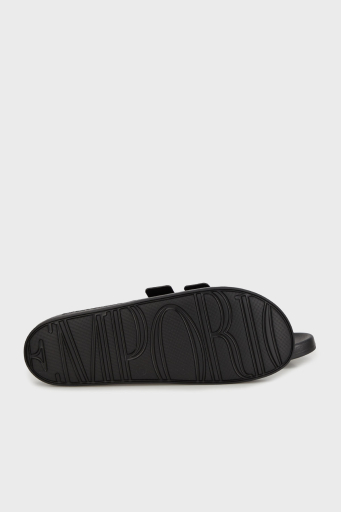 Emporio Armani Çift Bantlı Logolu Unisex Terlik XVPS13 XR275 K485 SİYAH-BEYAZ - 5