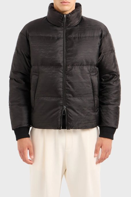 Emporio Armani Çift Taraflı Su ve Rüzgar Geçirmez Dik Yaka Regular Fit Erkek Mont 6R1B65 1NVSZ F091 SİYAH - 1