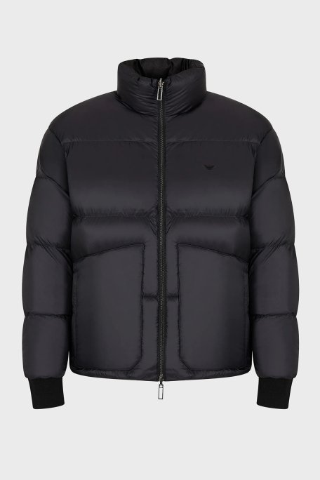Emporio Armani Çift Taraflı Su ve Rüzgar Geçirmez Dik Yaka Regular Fit Erkek Mont 6R1B65 1NVSZ F091 SİYAH - 3