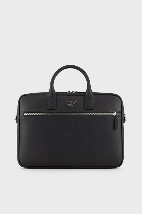 Emporio Armani Çıkarılabilir Uzatma Askılı Fermuarlı Laptop Erkek Çanta Y4P119 Y138E 81072 SİYAH - 1