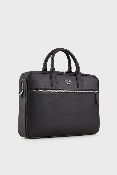 Emporio Armani Çıkarılabilir Uzatma Askılı Fermuarlı Laptop Erkek Çanta Y4P119 Y138E 81072 SİYAH - 3