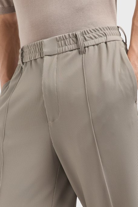 Emporio Armani Çimalı Regular Fit Normal Bel Düz Paça Fitilli Erkek Pantolon EM001508 AF14076 U6218 BEJ - 5