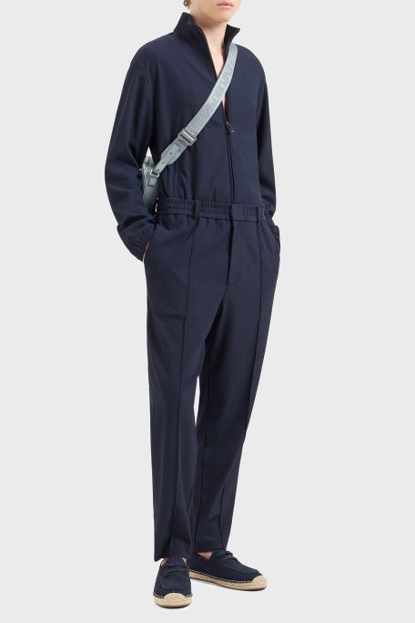 Emporio Armani Çimalı Regular Fit Normal Bel Düz Paça Fitilli Erkek Pantolon EM001508 AF14076 UB118 LACİVERT - 2