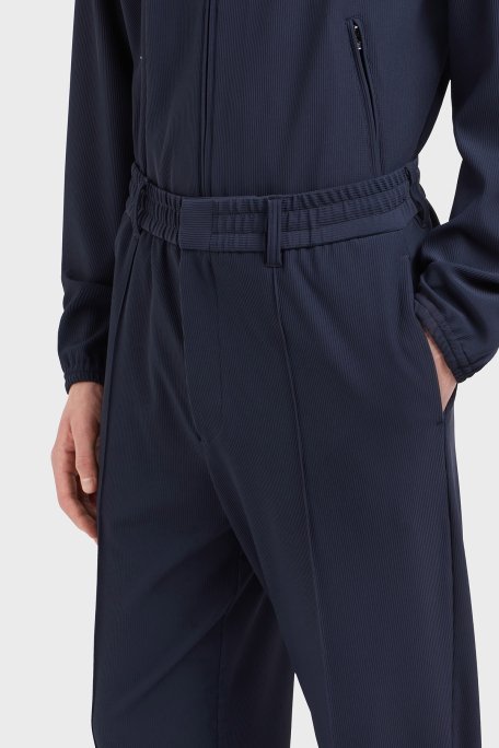 Emporio Armani Çimalı Regular Fit Normal Bel Düz Paça Fitilli Erkek Pantolon EM001508 AF14076 UB118 LACİVERT - 4