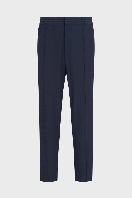 Emporio Armani Çimalı Regular Fit Normal Bel Düz Paça Fitilli Erkek Pantolon EM001508 AF14076 UB118 LACİVERT - 5