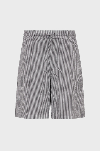 Emporio Armani Çizgili Gofre Relaxed Fit Erkek Short 3D1PE2 1NPIZ 06F8 GRİ-BEYAZ - 10