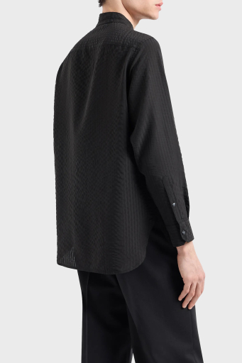 Emporio Armani Comfort Fit Hakim Yaka Gofre Erkek Gömlek 3D1CG8 1NTEZ 0999 SİYAH - 8