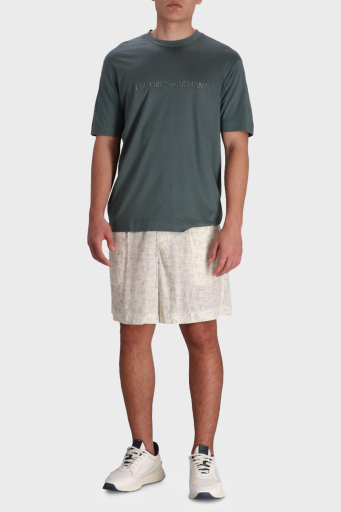 Emporio Armani Comfort Fit Lastikli Bel Kartal Logolu Bermuda Erkek Short EM001846 AF15260 MB046 BEYAZ - 1