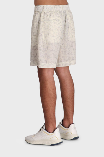 Emporio Armani Comfort Fit Lastikli Bel Kartal Logolu Bermuda Erkek Short EM001846 AF15260 MB046 BEYAZ - 3