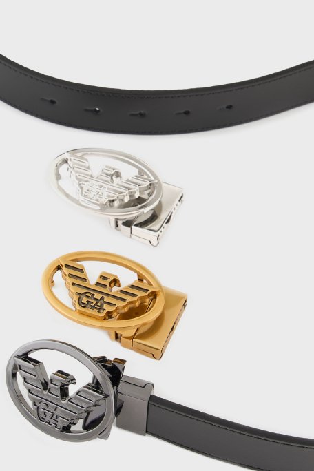 Emporio Armani Değiştirilebilir Tokalı Hakiki Deri Erkek Kemer EM001924 AF15457 UC001 SİYAH - 2