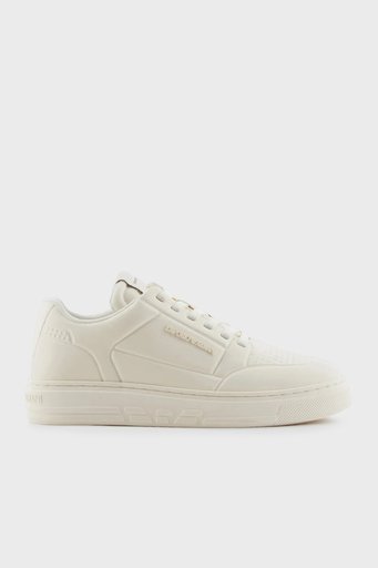 Emporio Armani Deri Logolu Sneaker Bayan Ayakkabı X3X227 XF805 00894 BEYAZ - 1