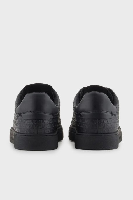 Emporio Armani Deri Logolu Sneaker Erkek Ayakkabı X4X670 XD432 00002 SİYAH - 4
