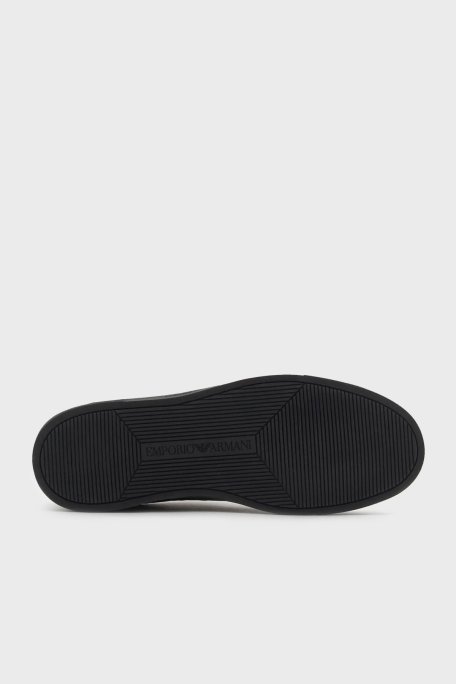 Emporio Armani Deri Logolu Sneaker Erkek Ayakkabı X4X670 XD432 00002 SİYAH - 6