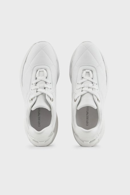 Emporio Armani Deri Sneaker Bayan Ayakkabı X3X217 XF782 01015 BEYAZ - 9