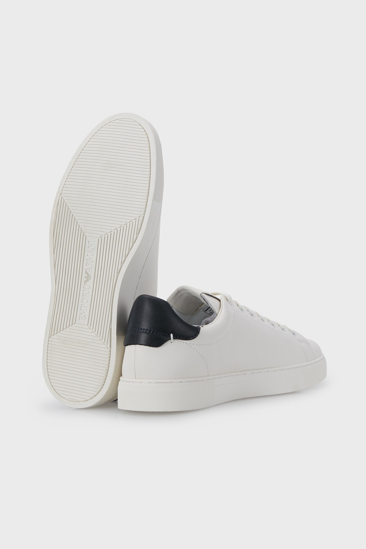 Emporio Armani Deri Sneaker Erkek Ayakkabı X4X554 XM990 Q802 BEYAZ