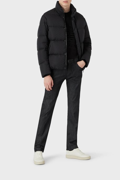 Emporio Armani Su Geçirmez Konforlu Dik Yaka Şişme Erkek Mont 8N1BN3 1NHQZ F046 SİYAH - 7
