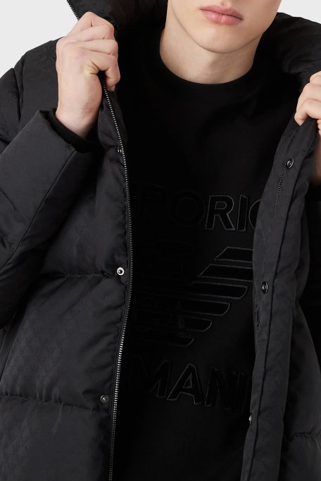 Emporio Armani Su Geçirmez Konforlu Dik Yaka Şişme Erkek Mont 8N1BN3 1NHQZ F046 SİYAH - 10