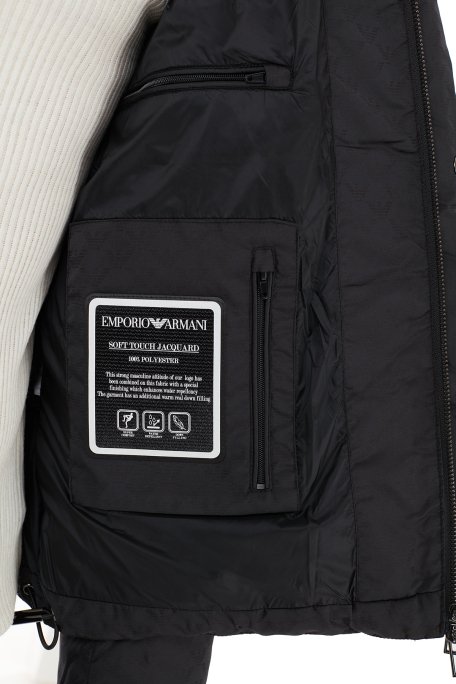 Emporio Armani Su Geçirmez Konforlu Dik Yaka Şişme Erkek Mont 8N1BN3 1NHQZ F046 SİYAH - 12