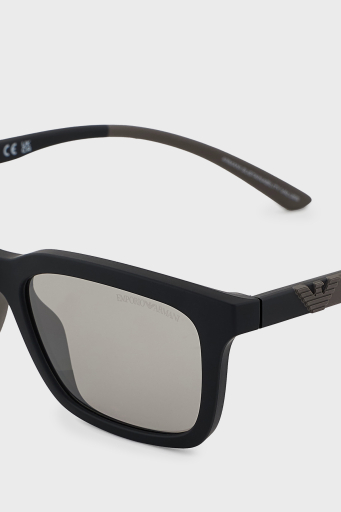 Emporio Armani Dikdörtgen Güneş Erkek Gözlük 0EA4249U 50016G 55 Mat Siyah-Açık Gri Flash Gümüş - 5