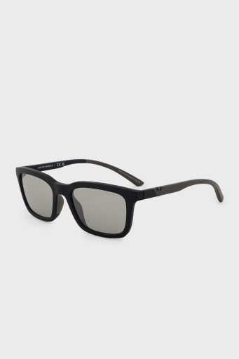 Emporio Armani Dikdörtgen Güneş Erkek Gözlük 0EA4249U 500181 55 Mat Siyah-Gri Polarize - 1