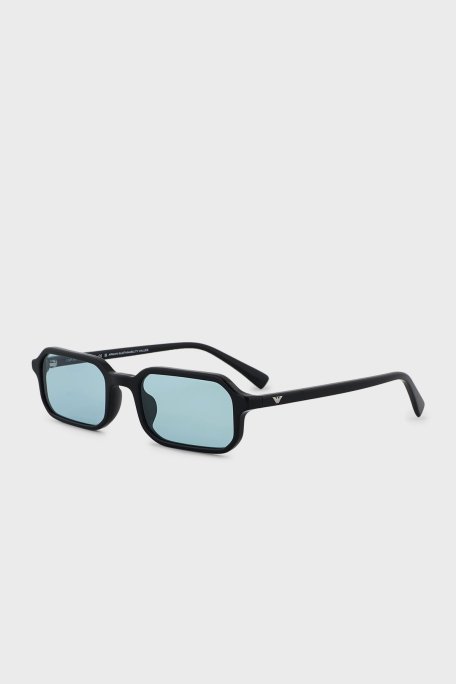Emporio Armani Dikdörtgen Güneş Erkek Gözlük 0EA4253U 501765 54 Parlak Siyah-Açık Gök Mavisi - 1