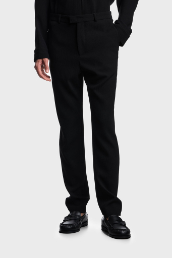 Emporio Armani Dokuma Regular Fit Yüksek Bel Düz Paça Chino Erkek Pantolon EM000158 TE14101 UC001 SİYAH - 2