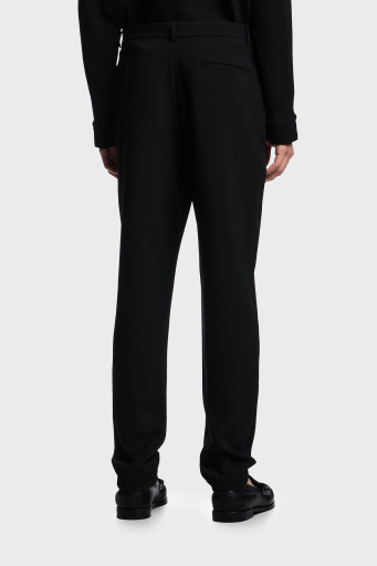 Emporio Armani Dokuma Regular Fit Yüksek Bel Düz Paça Chino Erkek Pantolon EM000158 TE14101 UC001 SİYAH - 3