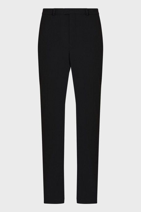Emporio Armani Dokuma Regular Fit Yüksek Bel Düz Paça Chino Erkek Pantolon EM000158 TE14101 UC001 SİYAH - 10