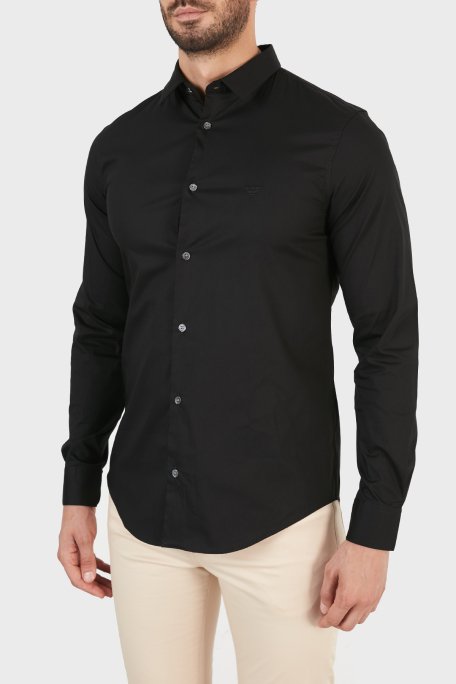 Emporio Armani Regular Fit Pamuklu Erkek Gömlek 8N1C09 1NI9Z 0999 SİYAH - 1
