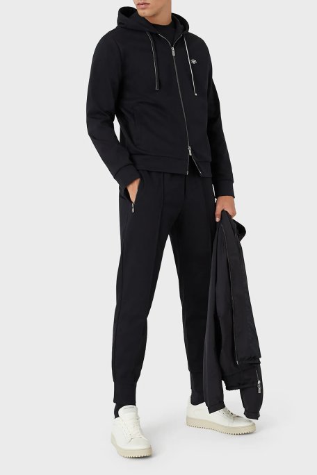 Emporio Armani Beli Lastikli Cepli Pamuklu Erkek Pantolon 8N1P72 1JBTZ 0920 LACİVERT - 1