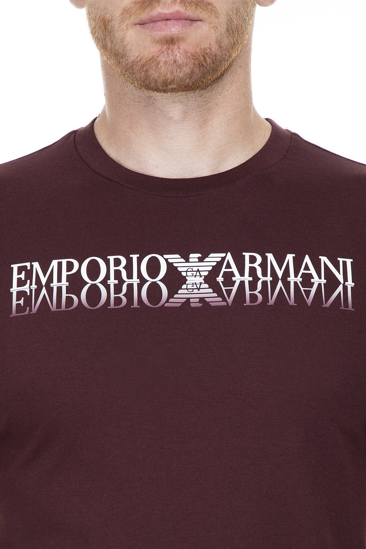 Emporio Armani Erkek T Shirt 6G1TC3 1J00Z 0348 BORDO